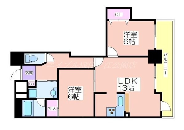 住之江フタバビルの物件間取画像